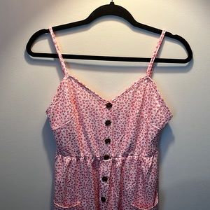 Pink and white flower dress perfect for over bathing suits